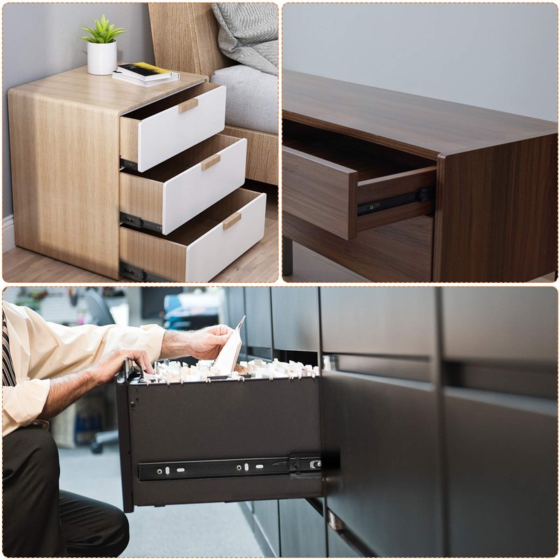 6PCS Drawer Glides 12 inch,Heavy Duty Full Extension Drawer Slides,