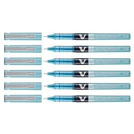 Pilot V5 Hi-Tecpoint Liquid Ink Fine Turquoise Paste (Pack of 6