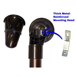 18 in MedGear Wall-Mount Bath Assisting Grab Bar, Bronze & Includes Clip-On Shower Head Holder