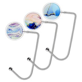 Knocent Purse Hook Handbag Hangers for Table Handbag Storage Decor Table Hook,Womens Bag Handbag Hanger Holder (Marble Light Blue 3Pack)