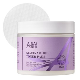ANAiRUi Niacinamide Toner Pad mit Glutathion, Niacinamide, PHA & LHA, Exfoliating Gesichtspads für Peeling, gleichmäßigen Hautton, Verblassen von Akne, Unreinheiten und Fleck, 50 Pads