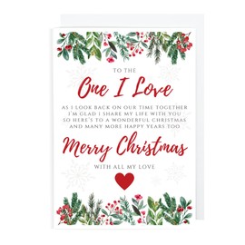 Second Ave One I Love Romantic Love Verse Time Together Christmas Xmas Holiday Festive Greetings Card
