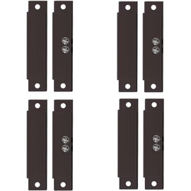 Magnetic Door Switch NC Wired Door Alarm Magnetic Contact Sensor with Double Side Tape Brown 4 Sets