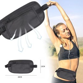 Concealed Money Belt, Anti-Theft Security Belt Bag, Sports Belt Bag, Adjustable Waist Belt, Flat Bum Bag, Anti-Theft Protection, Money Belt for Hanging, Travel Bum Bag
