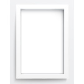 4x4 Shadow Box White Solid Pine Wood Display Frame with Acid-Free Backing UV Acrylic & Hanging Hardware with 0.75" Usable Depth and 0.75" Frame Moulding Width