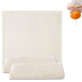 Qcdou Cheese Cloths, 2 PCS Cheese Cloths for Straining, Large Muslin Cloths, Reusable Muslin Squares, Cotton Cheesecloth for Cooking Cheese, Butter, Nut Milk(50x50cm)