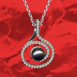 Pearl Grey Art Nouveau Art Nouveau Youth Style Silver Chain + Silver Pendant Necklace Genuine 925 Silver Zirconia Crystals Rhinestone Clear White Beautiful Love Extravagant Fashion Pendant 54066