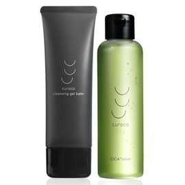 Curoco (クロコ) Pore Intensive Care 2-Piece Set Medicinal Cica & Dokdame Toner / Hot Cleansing Balm (Thorough Care for Belt-Shaped Pores, Moisturizing, Cleansing Balm, Makeup Remover, No Need for Double