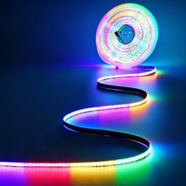 JOYLIT 32.8FT RGBCCTIC COB LED Strip Lights 24V, RGB 2700-6000K CCT WS2811 IC Addressable Color Chasing LED Strip, 840LEDs/M High Density Uniform Glow SPI Tape Light for Indoor Decor (Lights Only)