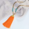 KELITCH Turquoise Beads Strand Necklace Color Tassels Chains Crystal Necklace