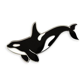 Pinsanity Orca Killer Whale Enamel Lapel Pin,Black,1.5 inch