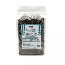 Aquatic Provisions Simple Cichlid 5mm XL Floating Pellets 42% Protein Premium Fish Food Tilapia - 1 lb. ~ (453 g)