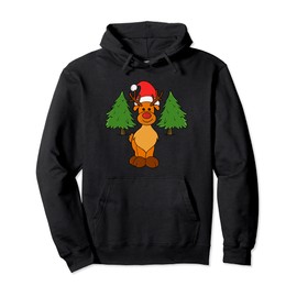Funny reindeer costume Christmas Pullover Hoodie