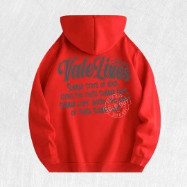 Vale Lives Summer Graphic Hoodie 100% Cotton US Warehouse 6 ColorsColor: Red, Size: L