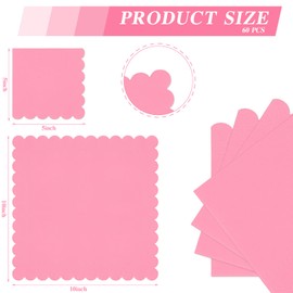 60 Pcs Pink Napkins Disposable, Paper Napkins Cocktail Napkins Scalloped Napkin for Dinner Wedding Birthday Party Baby Shower,5 x 5 Inch (Pink)