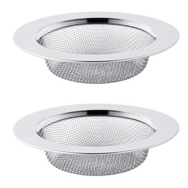 2 Pieces Stainless Steel Drain Filter Bathroom Hair Filter Sewage Filter Kitchen Stainless Steel Flush Filter (7.5cm)