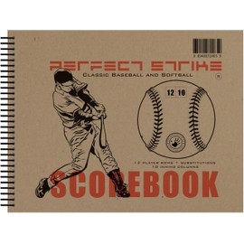 Perfect Strike Baseball Scorebook with Rules and Scoring Instructions. Heavy Duty. Youth or Adult Baseball and Softball. LS-12:10. (1 Book)