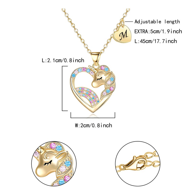 Cosol Silver Unicorn Gifts for Women 14K Gold Plated CZ