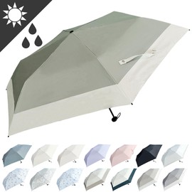 Folding Umbrella, UV Protection, 100 % Light Blocking, Foldable, For Both Sunny and Rainy Weather, Lightweight, 4.2 oz (120 g), Folding Parasol, Women's, Men's, UV Protection, Windproof, Water