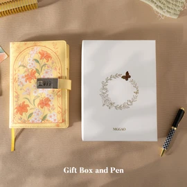 MGGAO Diary with Lock, A5 Lined Journal with Pen and Gift Box