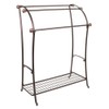 mDesign Large Freestanding Towel Rack Holder with Storage Shelf -