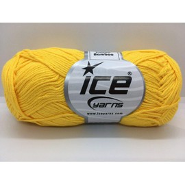 Yellow Cotton Bamboo Yarn - 50 Gram, 153 Yards, #2 Weight (Sport, Fine) - #41444