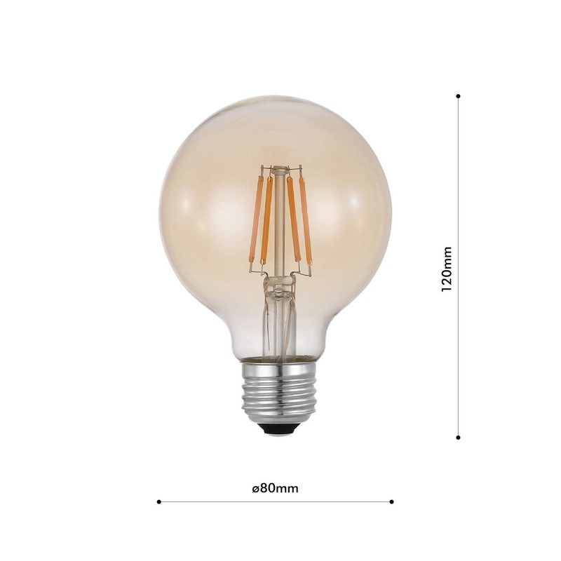 EGLO LED BULB G80 E26 320lm BULB COLOR AMBER 204662J