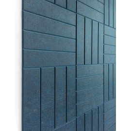 DECORITA 11.18" Square Acoustic Panels 12-Pack - Sound Absorbing Wall Panels, Noise Reducing Soundproof Decorative Felt Tiles for Home Office, Studio, Living Room - Prussian Blue