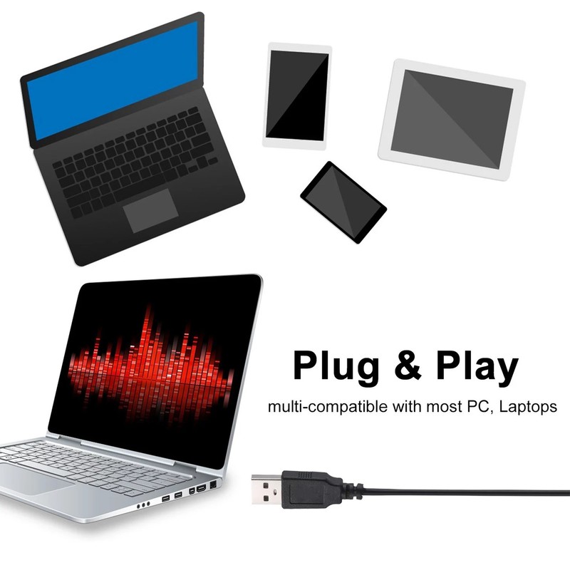 USB Microphone Adjustable Hose Desktop Computer PC Live Broadcast Business