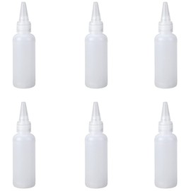 lasenersm 6 Pieces Plastic Squeeze Bottles 50ml Small Squeeze Bottles Plastic Bottles Applicator Mini Empty Squirt Bottle with Top Cap for Paint Art Craft Liquids Lotion Glue, Translucent
