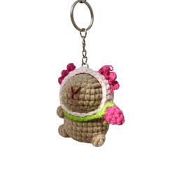 Cosplay Capybara Plush KeyChain Handmade Backpack Pendant Car Keyring Handbag Decorations Women Bag Decors Plush Animal Charm (Axolotl 2)