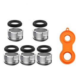 ShaMyiuCnz 5 Pcs M24 Tap Aerator Replacement Part Faucet Tap Aerators Kitchen Bathroom Faucet Filter Tap Thread Nozzle with Gaskets and Faucet Aerator Wrench