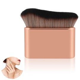 Prasacco Tanning Brush, 6.8 x 6.8 cm Flat Tanning Brush, Large Body Makeup Brush, Self-Tanning Brush, Multifunctional Body Brush, Powder Brush, Blush Brush with Soft Bristles (Rose Gold)