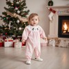 Kayotuas Newborn Baby Girl Christmas Outfit Santa Ruffle Sleeve Bubble