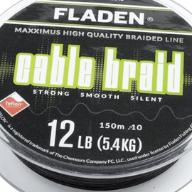 FLADEN Fishing 150m Spools of Quality CABLE BRAID - Teflon Coated Braided Line - Ideal for Spinning (Black, 150m - 18lb to 0.13mm) [13-1115018]