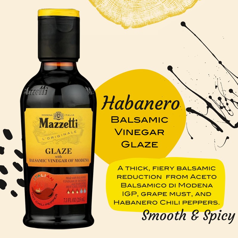 Mazzetti Habanero Glaze Balsamic Vinegar of Modena PGI, 7.3 Fl