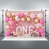 XUNJIN NO.1 First Birthday Backdrop Wonderland Flowers Butterfly Balloons Backdrop