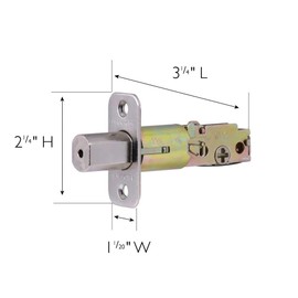 Design House 790634 Adjustable 2-Way Replacement Round Corner Deadbolt Latch Satin Nickel
