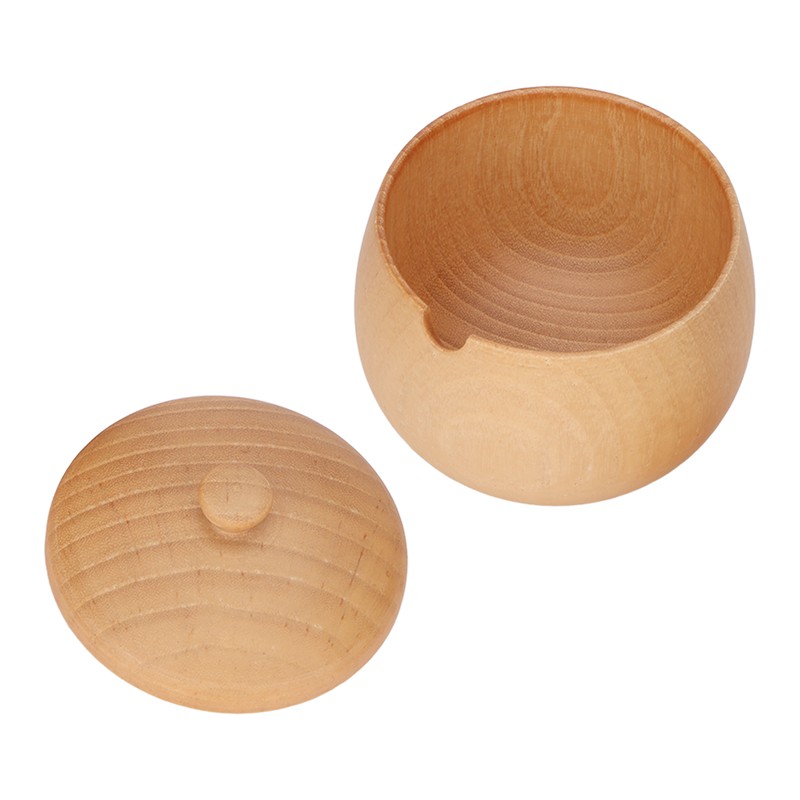 Sour Jujube Wood Condiment Jar Japanese Safe Dustproof Classic Flip
