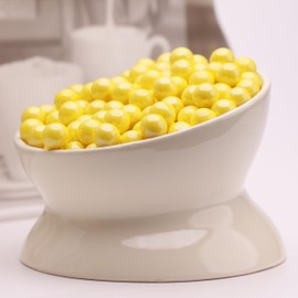 Shimmer Gumballs - Bubble Gum for Kids Yellow Candy - Pearl Lemon Gumballs 45 pcs 3.5 oz Chewing Gum - Nostalgic Valentines Candy for Party Favors Easter Basket & Sweet Treats, 16mm (0.62 inch)