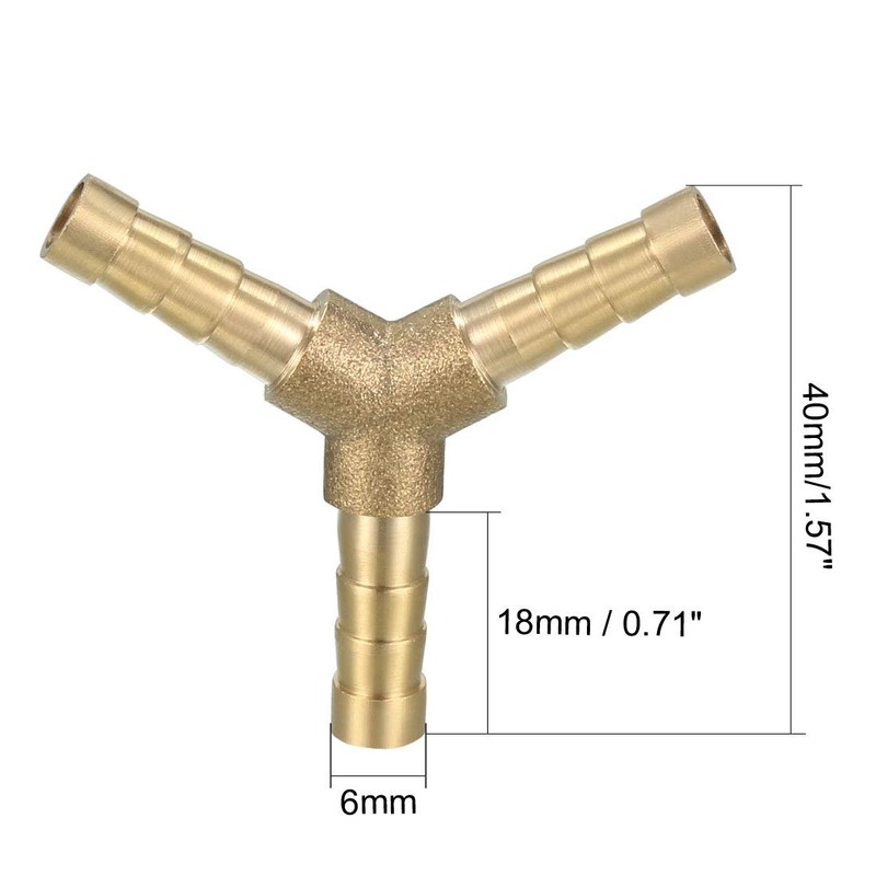 sourcing map Brass Nozzle Hose Connector Y-Shaped 3 Way Connector
