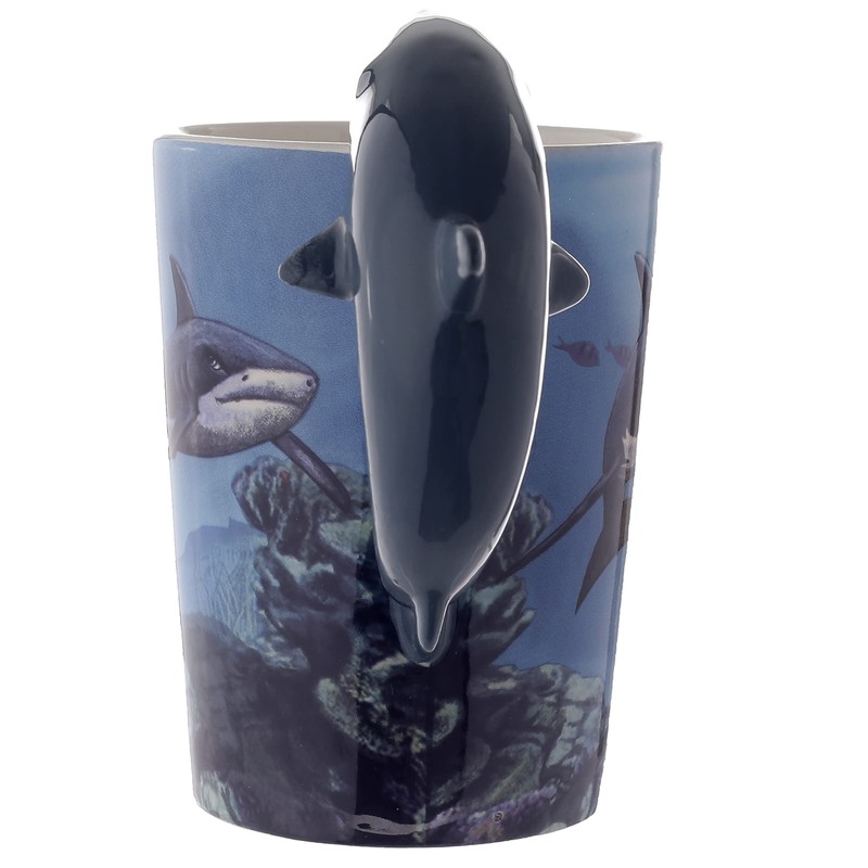 Puckator Lisa Parker Haifisch geformter Henkel Tasse aus Dolomit-Keramik
