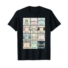 Vintage Bridges Of Portland Oregon T-Shirt, Black