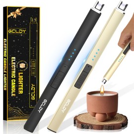 2 Pack Electric Candle Lighter, Stocking Stuffers for Women Men Adults, Birthday Gift for Women Mom Wife Sister Men, Long Electronic Rechargeable USB Lighter for Candle Grill Camping Home BBQ Kitchen