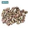 sourcing map 100Pcs Threaded Inserts, M4-0.7x8 Zinc Alloy Hex-Flanged Nut