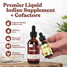 Active Iodine + iAbsorb - Nascent Iodine Drops - Liquid Delivery for Better Absorption - Cofactors for Better Delivery - Supports Healthy Energy, Vitality & Iodine Levels