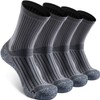 SITOISBE Cushioned Compression Unisex Mid-crew Socks 4-Pack, Small, Gray