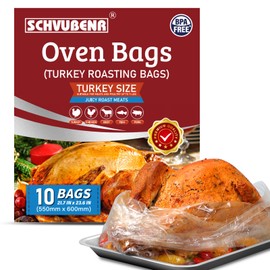 Turkey Oven Bags for Perfect Roasting - 21.7’’ x 23.6’’, 10 Counts, Large Size Turkey Cooking Bags for Oven, Locks in Juices for Flavorful Turkey - Microwave Safe, Thanksgiving, Christmas Essential
