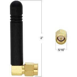 Shopcorp SMA Male Antenna – 850-2100/2400 MHz Omnidirectional Antenna with L-Type Connector, 2.5 dBi Gain, GSM CDMA WCDMA (1 Unit)