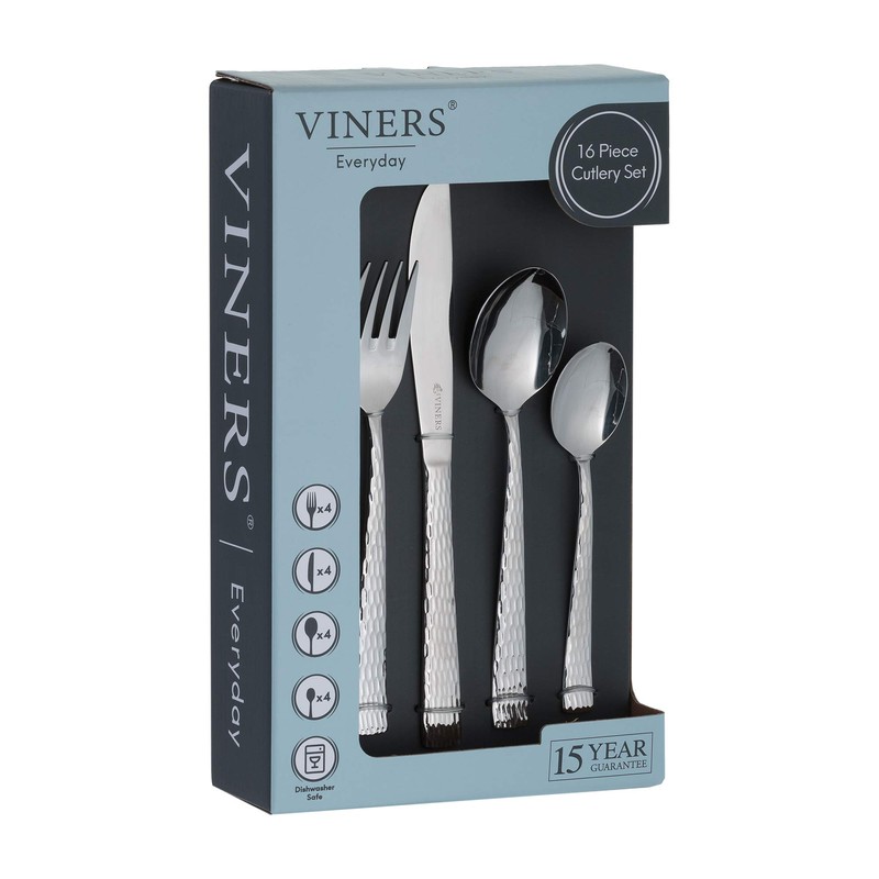 Viners Everyday Glisten 16 Piece 18/0 Silver Stainless Steel Cutlery